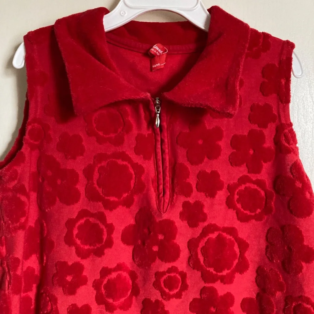*Hanna Andersson Red Embossed Floral Girl’s Size 6-7yrs Swim Cover Up #LB